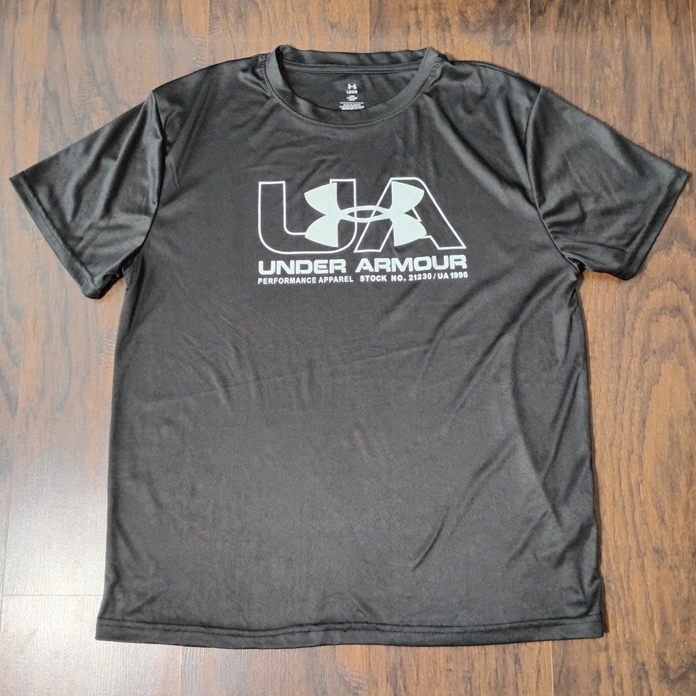 Under Armour Mens Velocity 21230 Black Short Sleeve Pullover T-Shirt Size Large‎